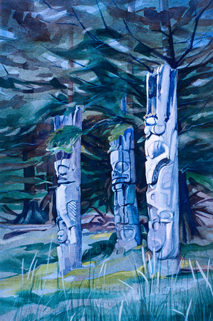 Three Poles Ninstints-Haida Gwaii